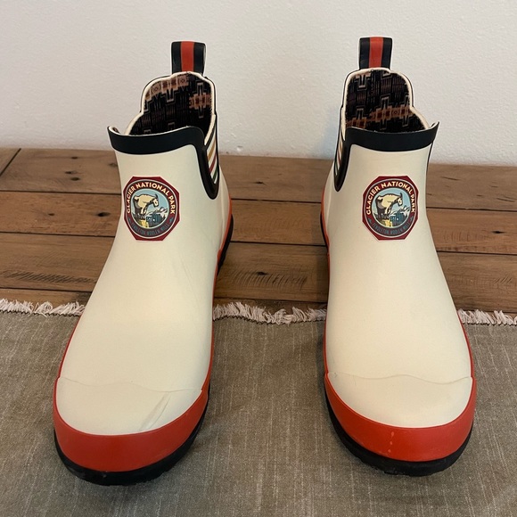 WOMEN'S NATIONAL PARK CHELSEA RAIN BOOTS GLACIER PARK WHITE COLOR Size US 10 - Picture 7 of 11